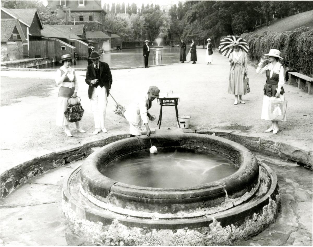 Hot Springs History Scooping Water From The Source
